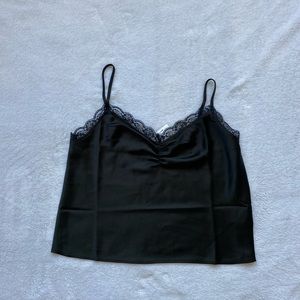 NWT Black Satin Lace Cami